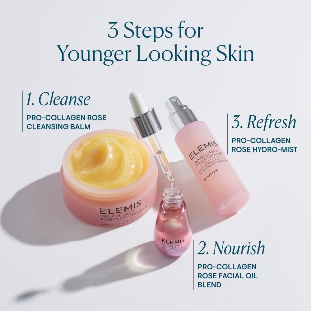 Elemis luxury skincare line emphasizes marine actives and hydration benefits.