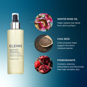 Elemis Nourishing Omega-Rich Cleansing Oil ingredients supporting conditioning and comfort