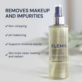 Elemis Nourishing Omega-Rich Cleansing Oil softening action leaves skin smooth