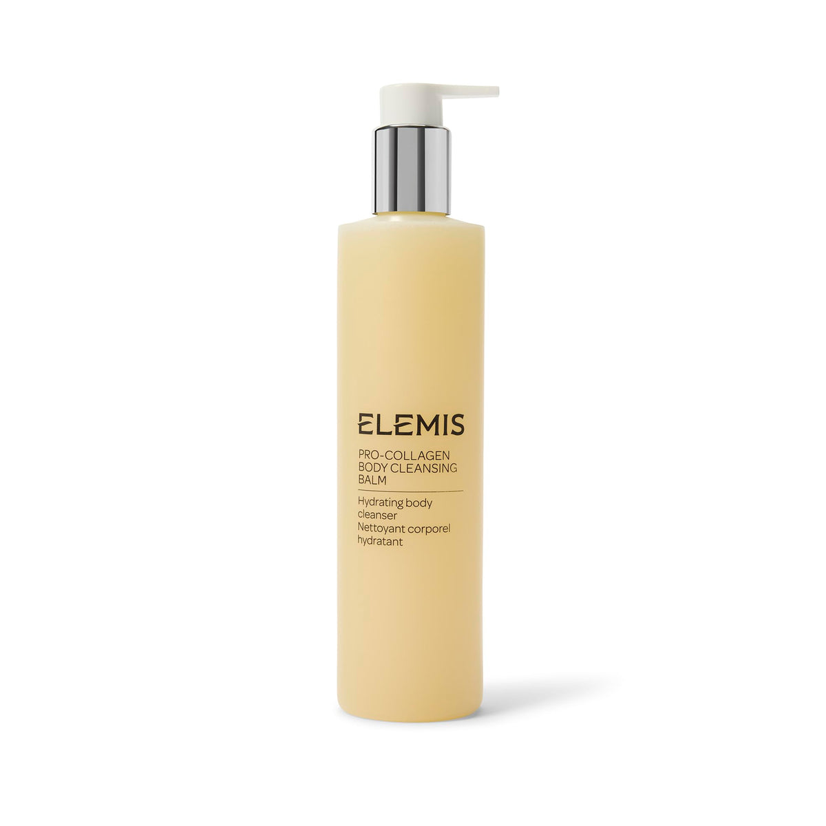 ELEMIS Pro-Collagen Body Cleansing Balm bottle poured for a spa-like cleansing ritual
