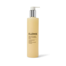 ELEMIS Pro-Collagen Body Cleansing Balm bottle poured for a spa-like cleansing ritual