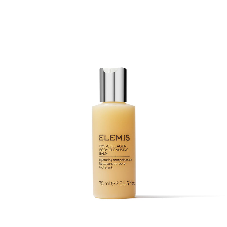 ELEMIS Pro-Collagen Body Cleansing Balm jar close-up with luxurious texture and hydration.