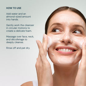 Elemis Pro-Collagen Hydrating Cleansing Mousse daily use supports smooth starts to skincare
