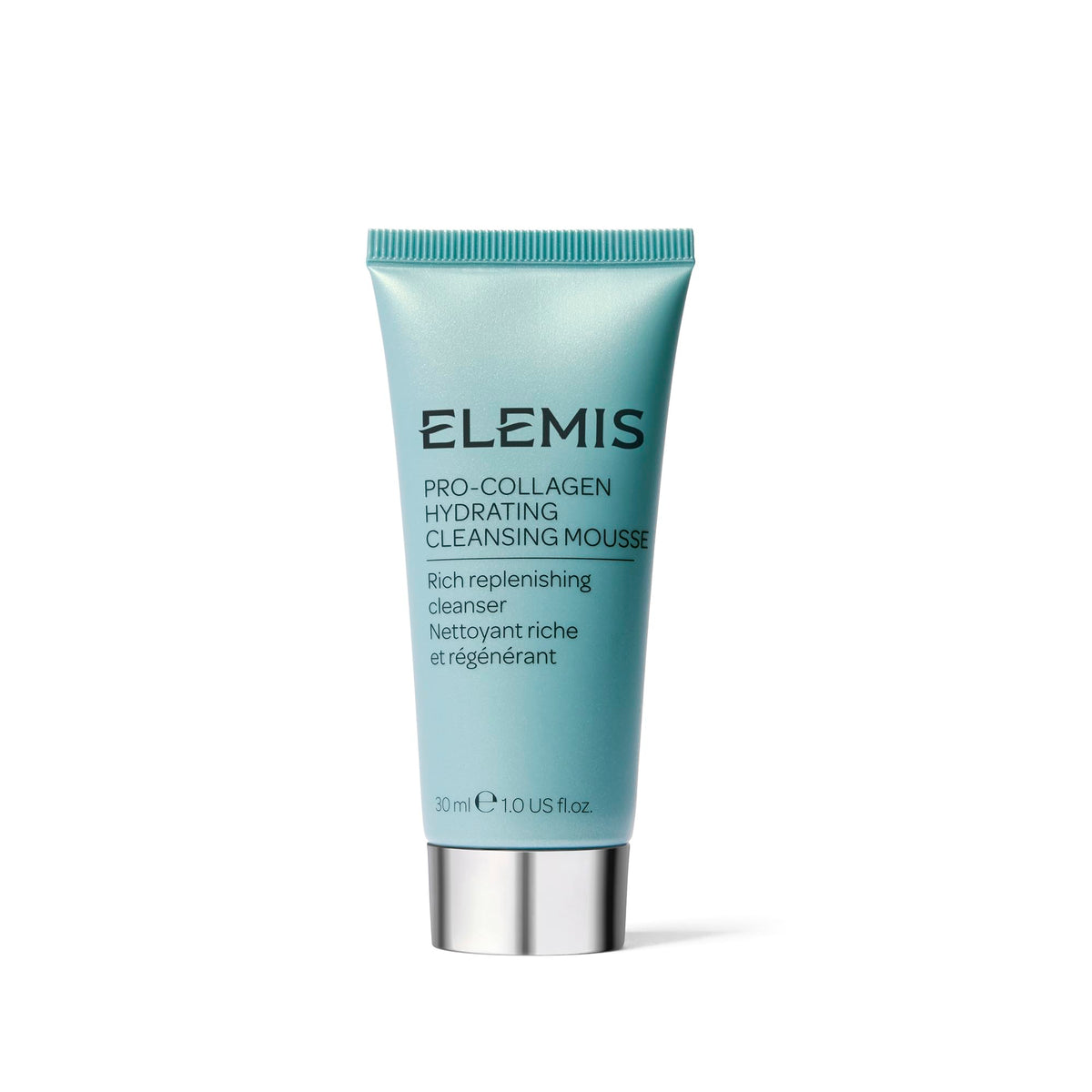 Elemis Pro-Collagen Hydrating Cleansing Mousse travel-size bottle ready for on-the-go skincare