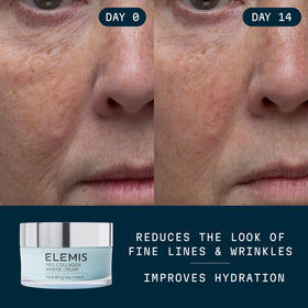 ELEMIS Pro-Collagen Marine Cream 30ml texture close-up, ultra-light gel-cream absorbs quickly for makeup base.