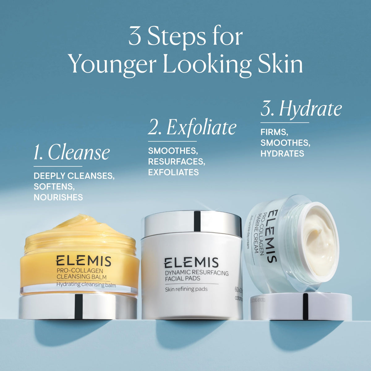Elemis Pro-Collagen Marine Cream dry skin swatch demonstrates lasting hydration.