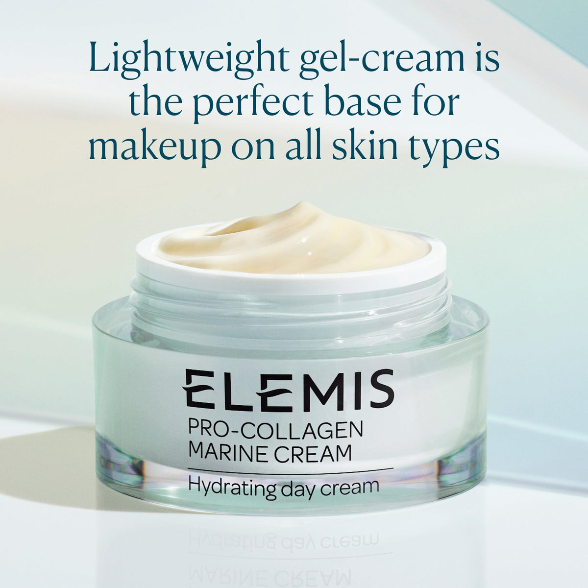 Elemis Pro-Collagen Marine Cream application on face demonstrates quick absorption and smoothing.