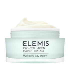 Elemis Pro-Collagen Marine Cream close-up jar showing premium packaging and deep hydration.