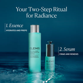 Applying ELEMIS Pro-Collagen Marine Moisture Essence on skin for smoothing glow