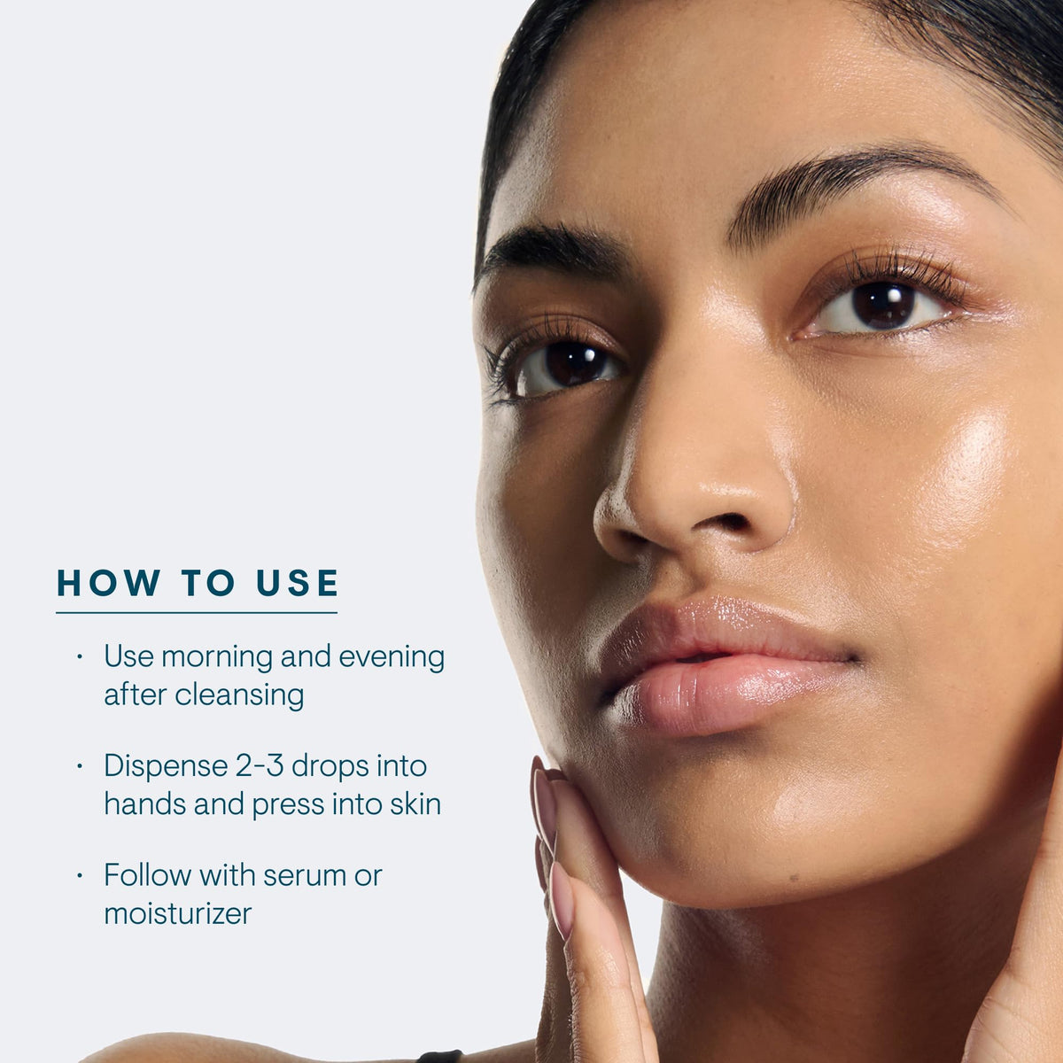 Finger application of ELEMIS Pro-Collagen Marine Moisture Essence during routine