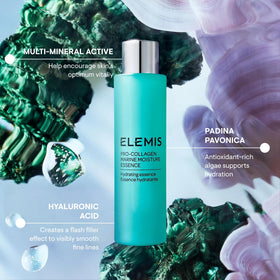 Packaging of ELEMIS Pro-Collagen Marine Moisture Essence highlighting United Kingdom origin