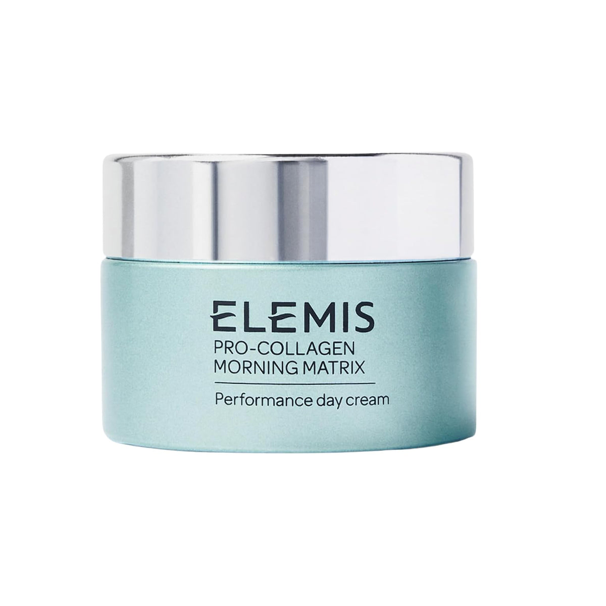 Elemis Pro-Collagen Morning Matrix jar close-up showing rich cream texture for hydration