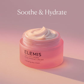 Elemis Pro-Collagen Rose Marine Cream swatch on skin highlighting hydration