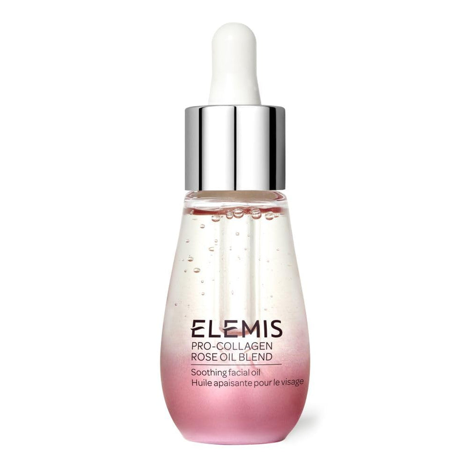 Elemis Pro-Collagen Rose Oil bottle with luxurious, rose-infused formula for radiant skin.