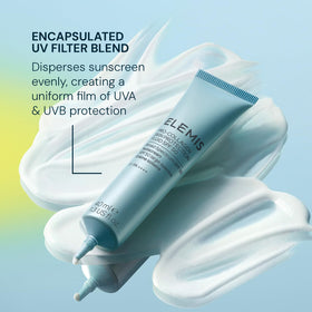 Elemis Pro-Collagen Fluid SPF 50 pump dispense showing easy application.