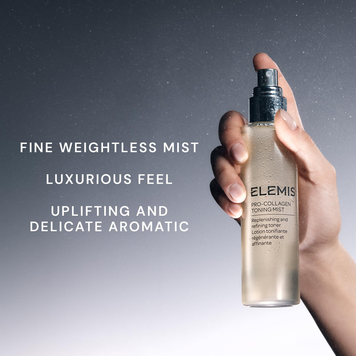 Elemis Pro-Collagen Toning Mist Padina Pavonica ingredient highlight on label