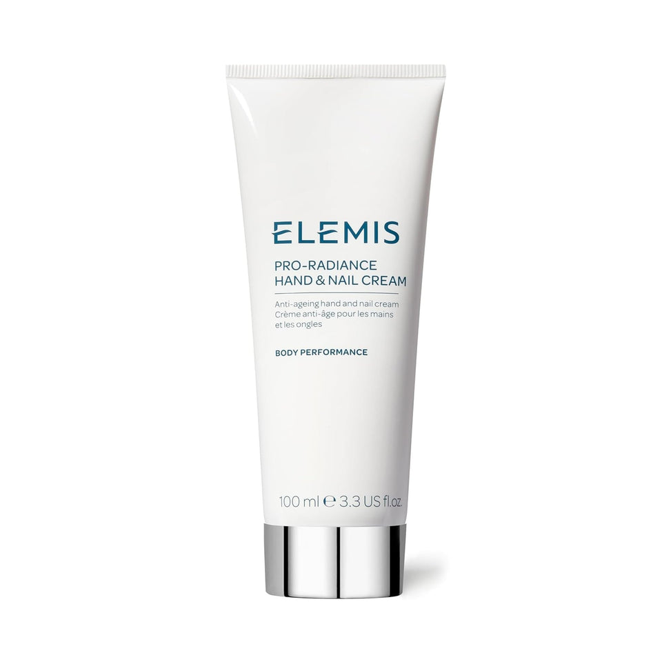 Elemis Pro-Radiance Hand Cream packaging close-up for luxurious hand care