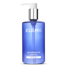 Elemis Revitalize-Me Shampoo bottle with thyme-basil aroma for a refreshing cleanse.