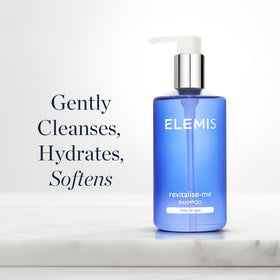 Elemis Revitalize-Me Shampoo foam lather demonstrates moisturizing wash for everyday use.