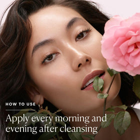 Elemis Rose Oil application on face neck and decollete demonstrates even distribution.