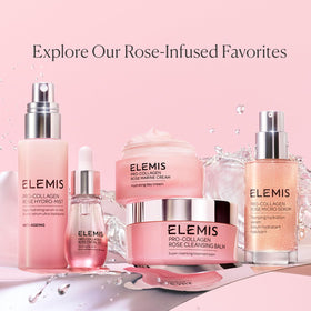 ELEMIS Pro-Collagen Rose Micro Serum being smoothed across the face for even absorption.