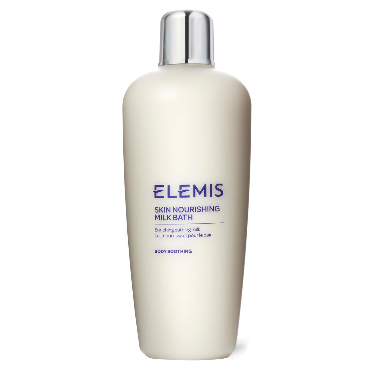 ELEMIS Skin Nourishing Milk Bath bottle front shows hydration for dry skin.