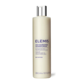 Elemis Skin Nourishing Shower Cream bottle front view with hydration focus