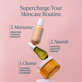 ELEMIS Superfood AHA Glow Butter highlights mango butter and chia oil ingredients for nourishment.
