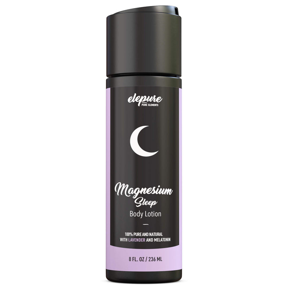 Elepure Pure Elements magnesium sleep lotion bottle with lavender aroma for night routine