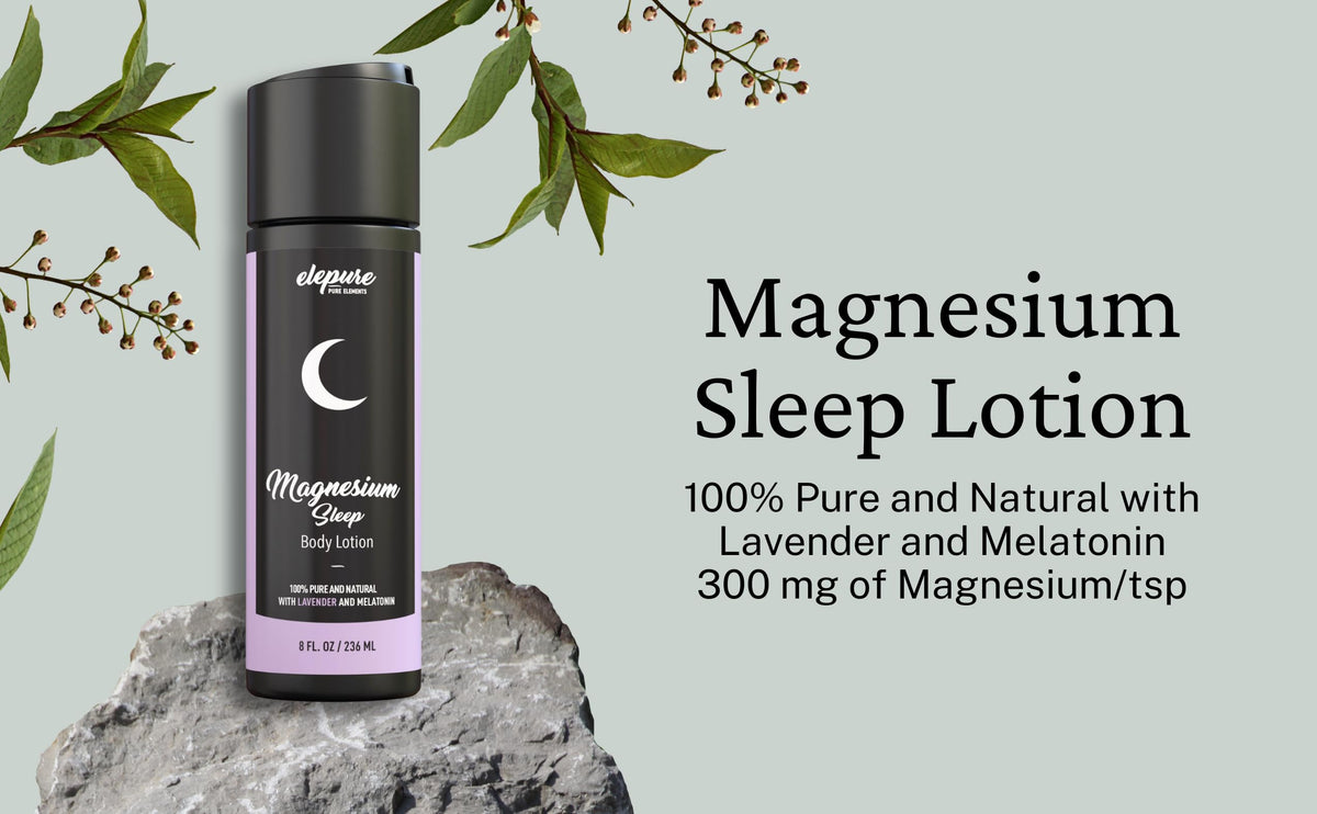 Elepure Pure Elements close-up of magnesium sleep lotion texture