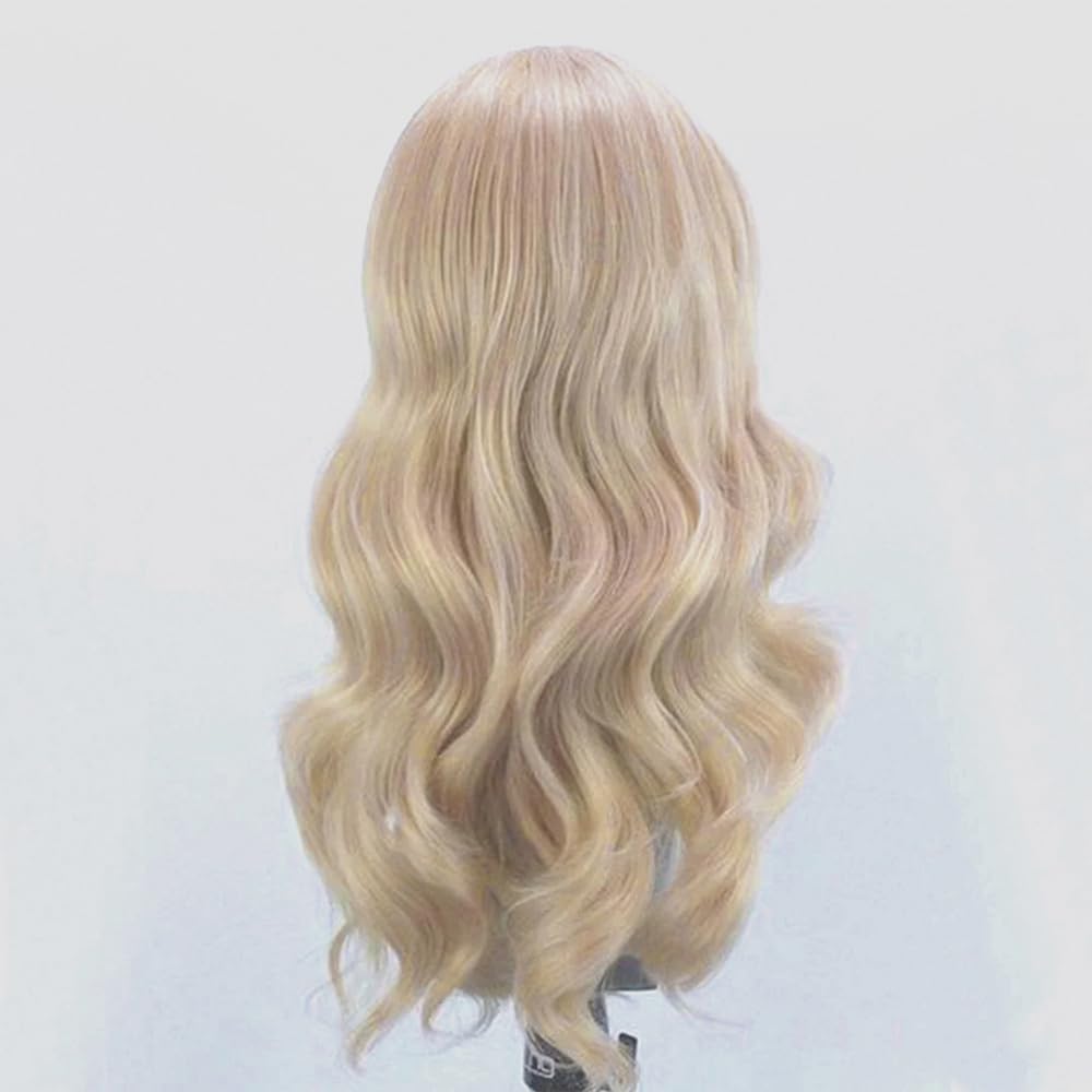 ELESTY long wavy blonde wig cap and strap detail