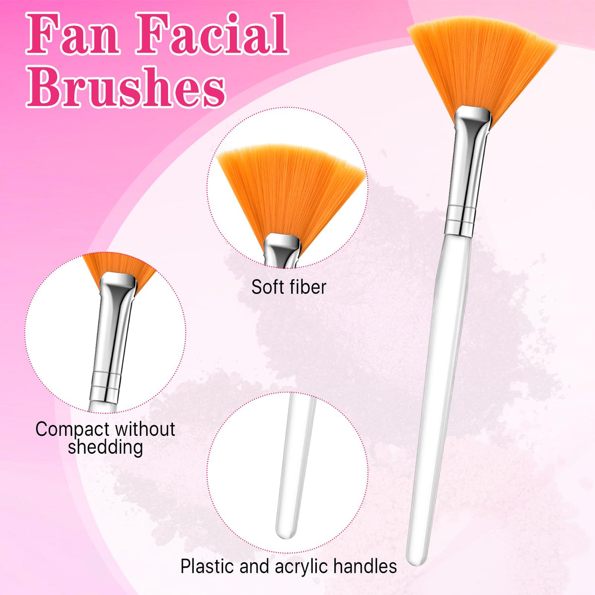 Elesunory fan brush applying facial mask to the skin for even coverage.