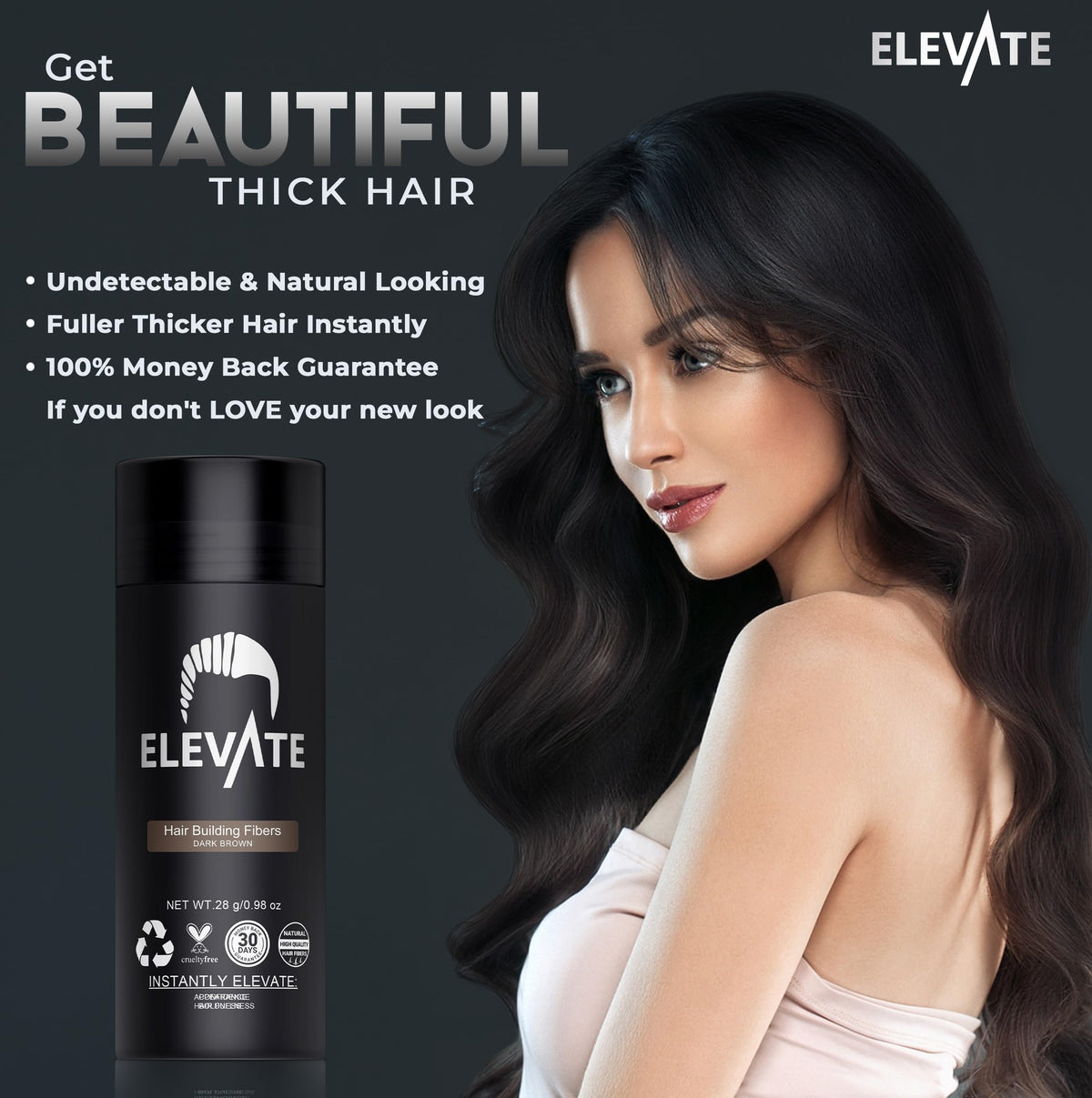 Elevate Hair Fibers hairline concealment for a natural look