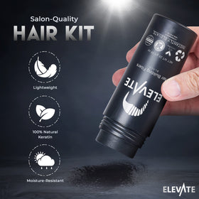 Elevate Hair Perfecting Kit application steps show fibers spreading smoothly.