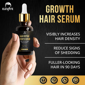 Elevate serum application drops showing precise dosing for scalp care.