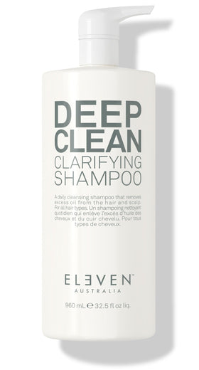 ELEVEN AUSTRALIA Deep Clean Shampoo bottle front highlights sulfate-free cleansing for all hair types