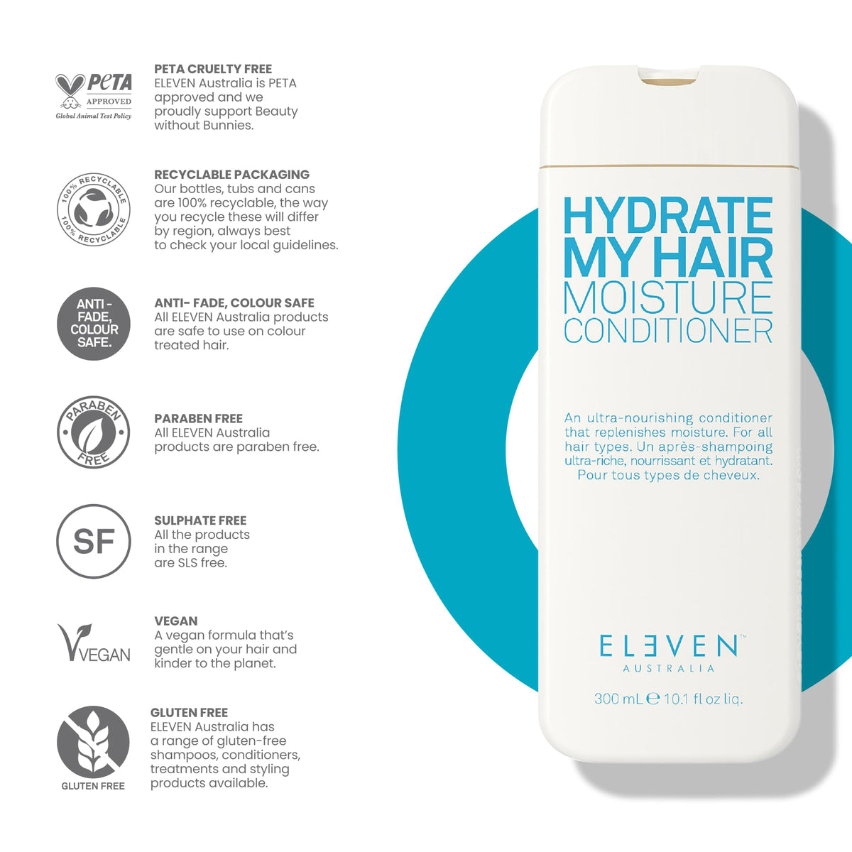 Eleven Australia Hydrate My Hair in-shower view—detangling and slip