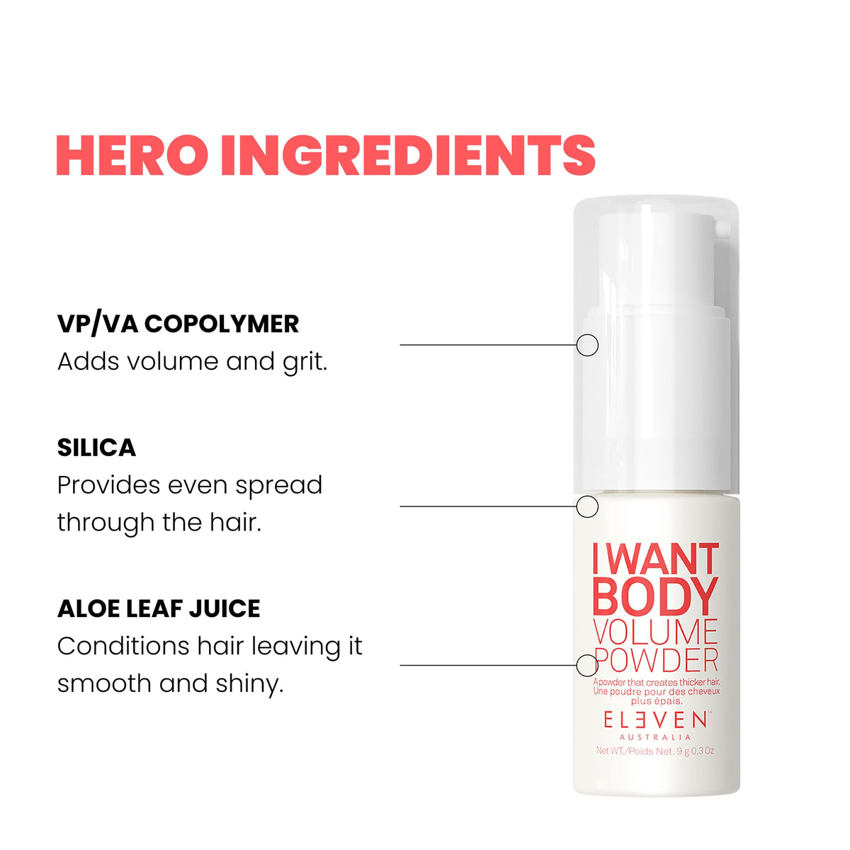 ELEVEN AUSTRALIA I Want Body Volume Powder texture-focused look creates gritty, modern texture.