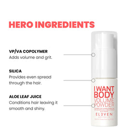 ELEVEN AUSTRALIA I Want Body Volume Powder texture-focused look creates gritty, modern texture.