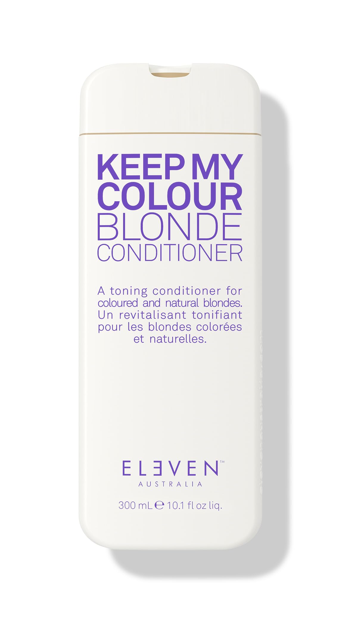 ELEVEN AUSTRALIA Keep My Colour Blonde Conditioner bottle pour shows violet-toning formula for blondes