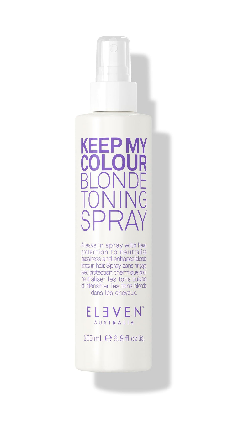 ELEVEN AUSTRALIA Keep My Colour Blonde Toning Spray bottle neutralizes brass and enhances blonde shine.