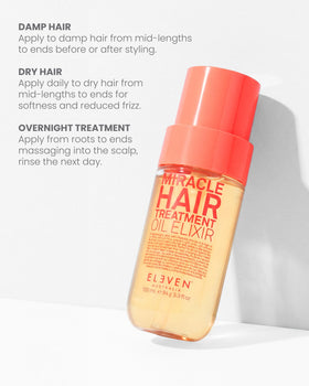 Before-and-after style hints show boosted shine and effortless comb-through