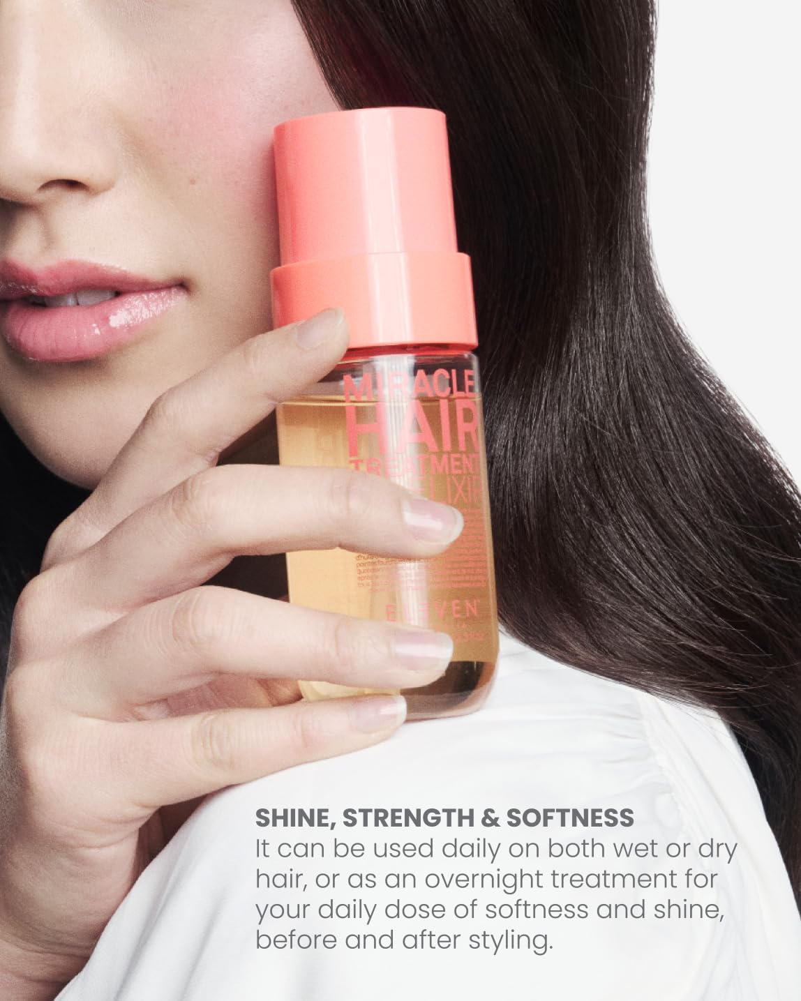 Drops applied to damp hair for nourishing mid-lengths and ends