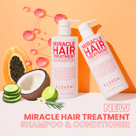 ELEVEN AUSTRALIA Miracle Shampoo pump demonstrates convenient dispensing for quick, even application.