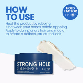 ELEVEN AUSTRALIA paste on fingers demonstrates easy application for controlled hold.