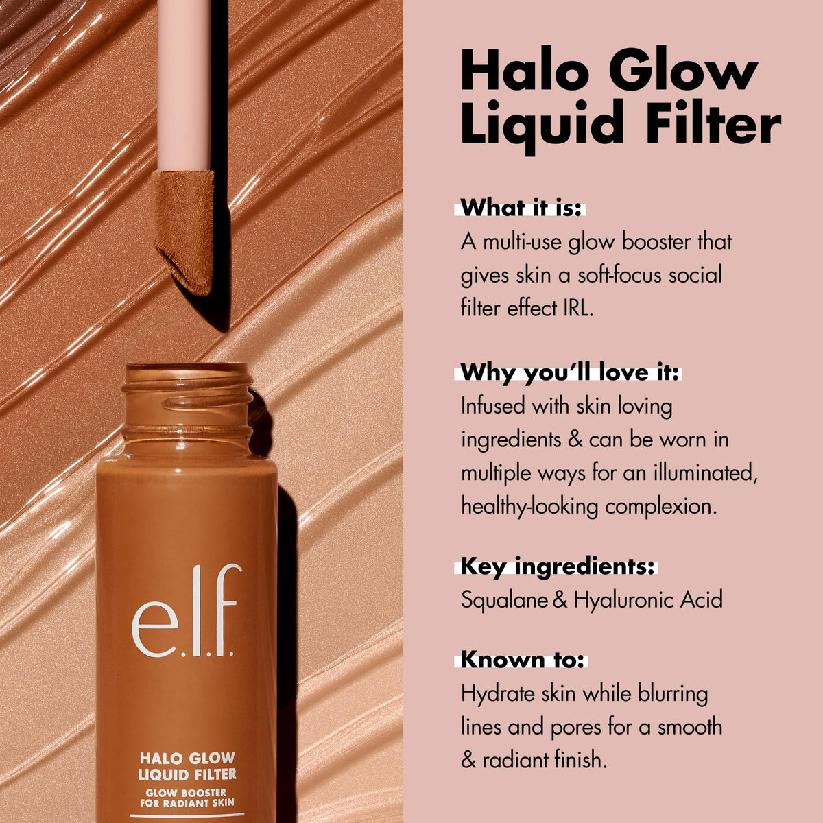e.l.f. Halo Glow Liquid Filter used under foundation for a seamless blend