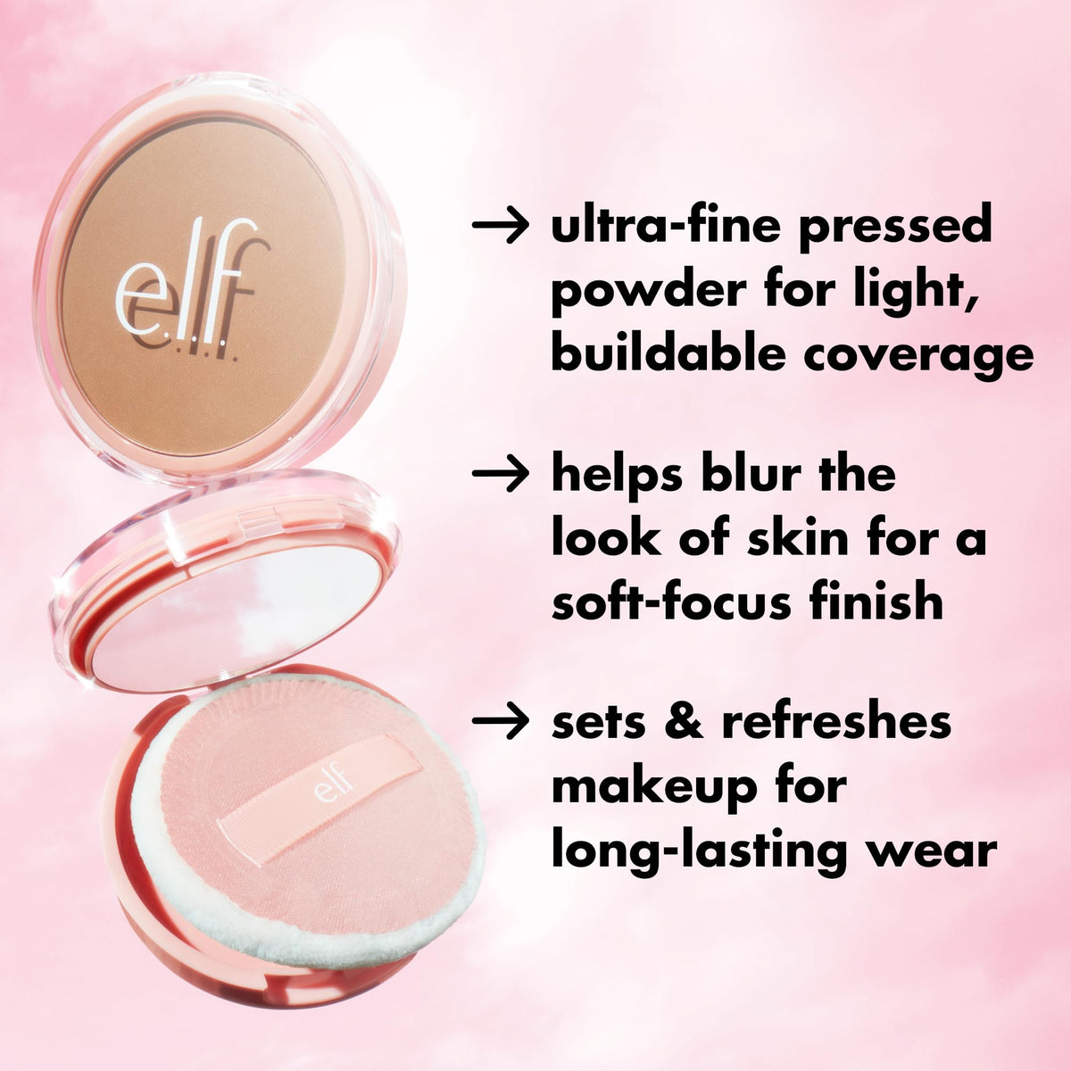 e.l.f. Halo Glow Powder Filter reducing shine for natural glow