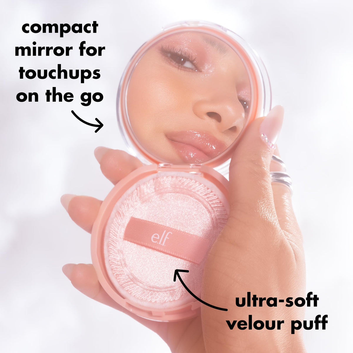 e.l.f. Halo Glow Powder Filter skin swatch showing subtle warmth
