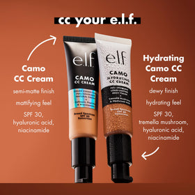 e.l.f. Hydrating Camo CC Cream light-240w shade swatch shows warm undertones.