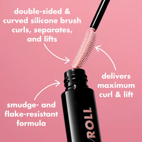 e.l.f. Lash N Roll Mascara shows curled, lifted lashes